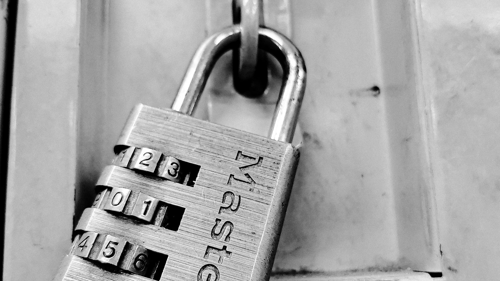 Close-up of a combination padlock
